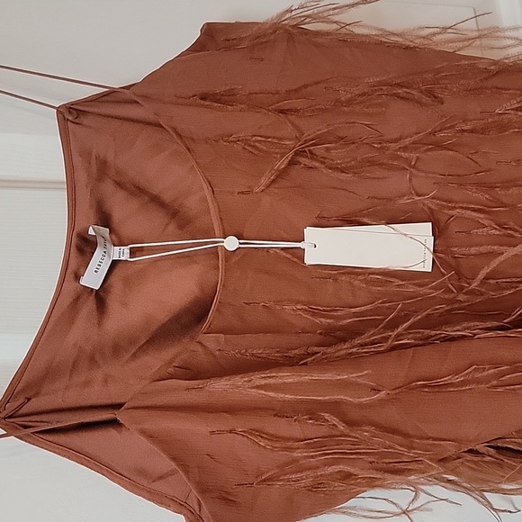 Rebecca Taylor Feather Sheath Mini Silk Dress - Picture 2 of 13